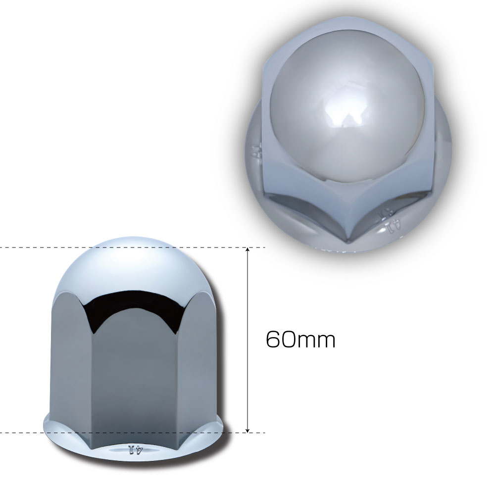 ジェットイノウエ 丸型ナットカバー 41ｍｍ 樹脂/クロームメッキ 高さ60㎜ 6個入り