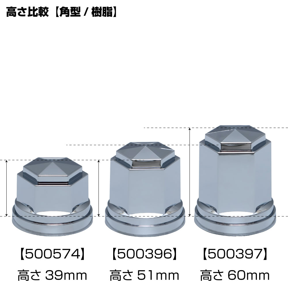 ジェットイノウエ 角型ナットカバー ISO33ｍｍ 樹脂/クロームメッキ 高さ51㎜ 10個入り