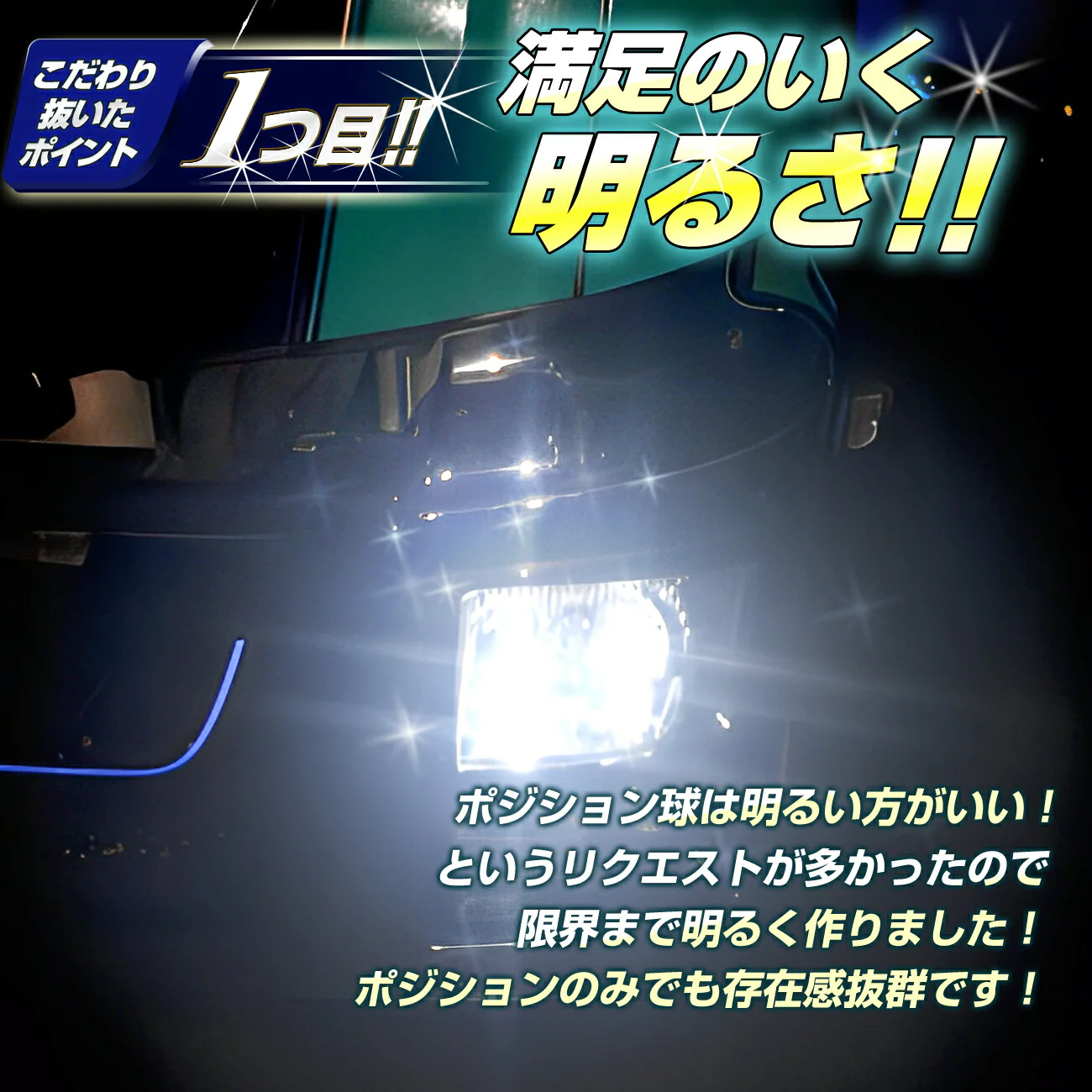 竹村商会ポジション球 T10 ホワイト 12/24V兼用 2個（左右セット）