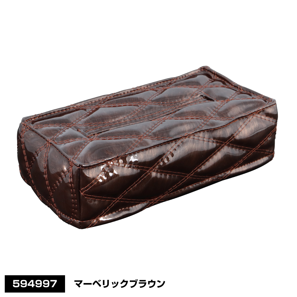 ジェットイノウエ モコモコティッシュケースWステッチ 角型 マーベリック ブラウン