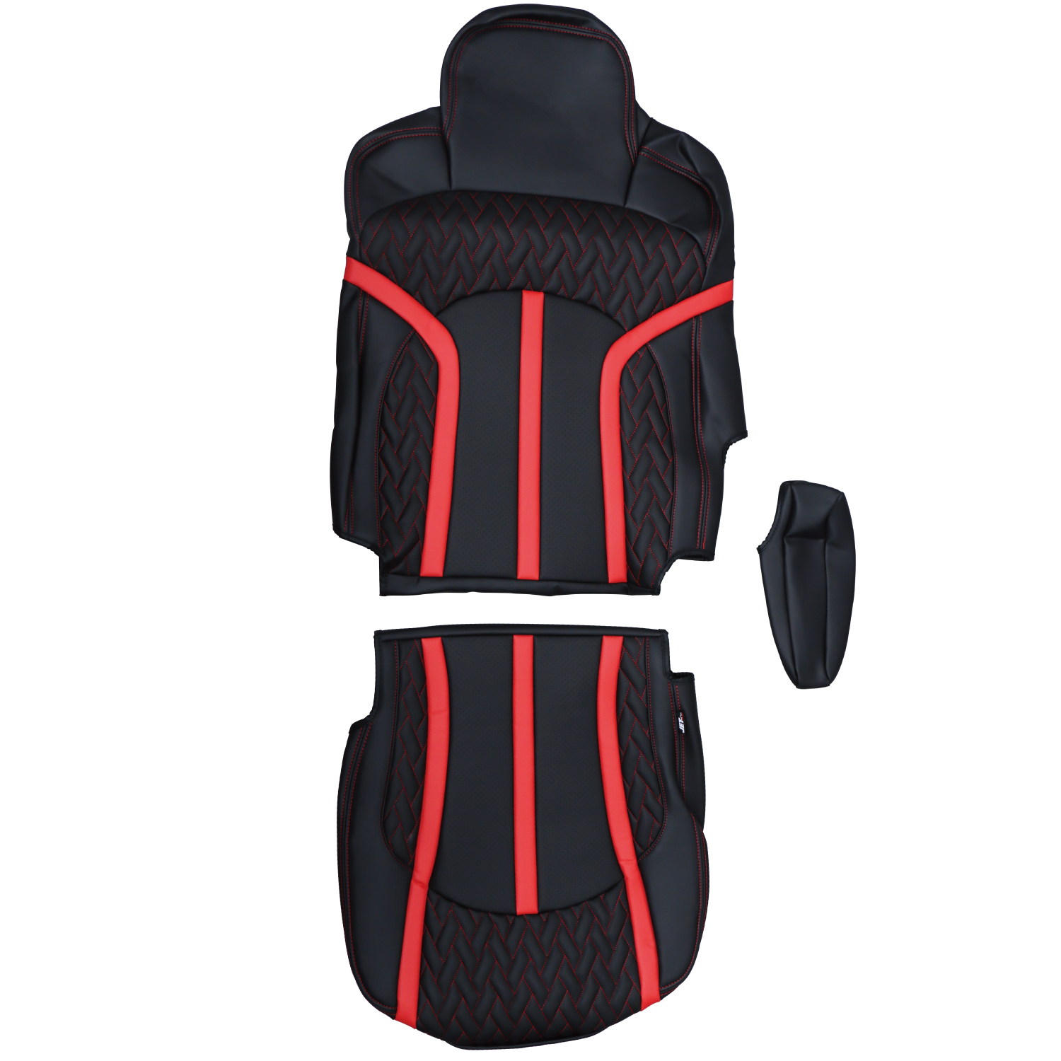 ジェットイノウエ DXシートカバー「Fit（フィット）」 ファイブスターギガ 黒/赤糸