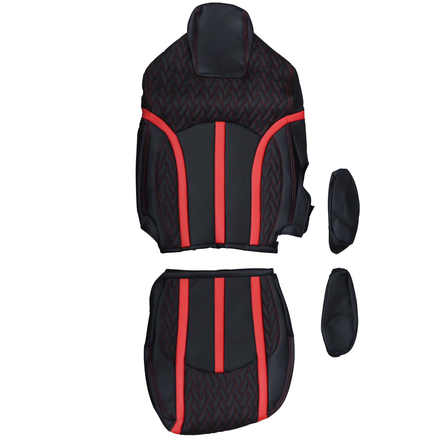 ジェットイノウエ DXシートカバー「Fit（フィット）」 17プロフィア/レンジャー 標準シート 黒/赤糸