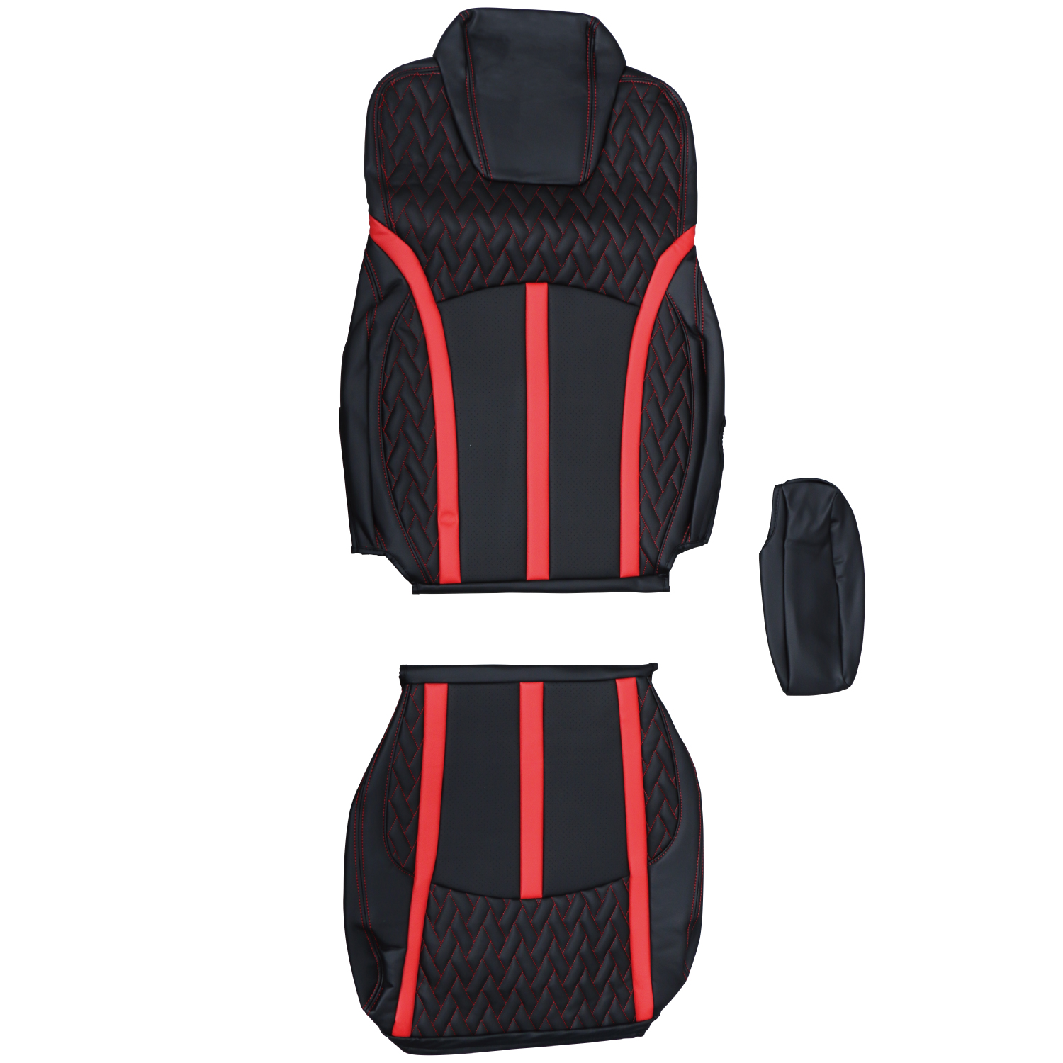 ジェットイノウエ DXシートカバー「Fit（フィット）」 クオン/フレンズコンドル 黒/赤糸