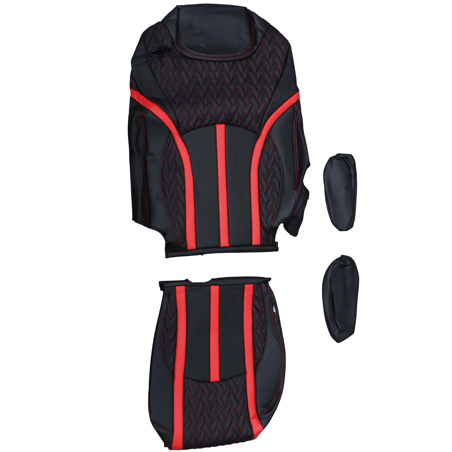 ジェットイノウエ DXシートカバー「Fit（フィット）」 17プロフィア/レンジャー 高機能シート用 黒/赤糸